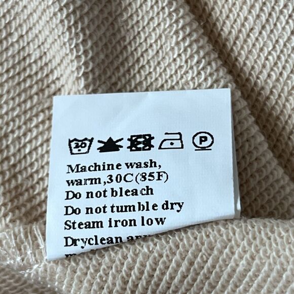 NWT Liam & Co Hudson Textured Sleeve Raw Hem‎ Hoodie Size Small White Parchment - Picture 8 of 11